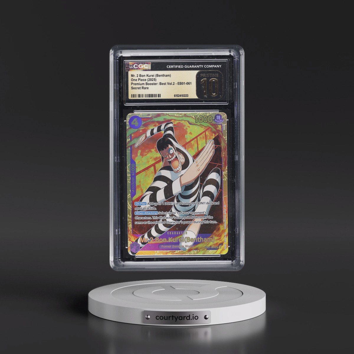 2025 Premium Booster: The Best Vol.2 (PRB-02) - English #EB01-061 Mr. 2 Bon Kurei (Bentham) - (EN above Japan on Border) (CGC 10 PRISTINE)