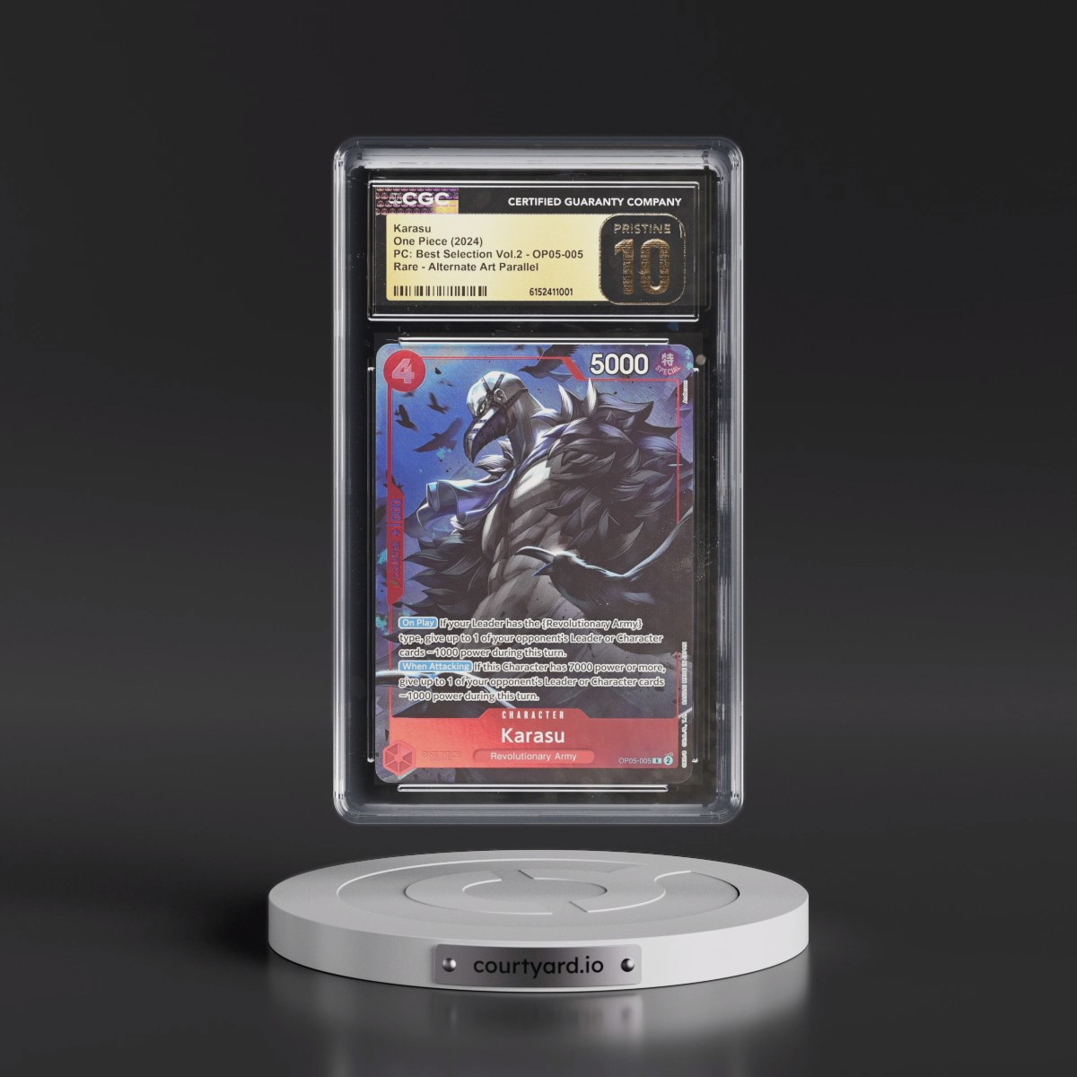 2024 Premium Collection Best Selection Vol.2 - English #OP05-005 Karasu - (Borderless) Alt Art (CGC 10 PRISTINE)