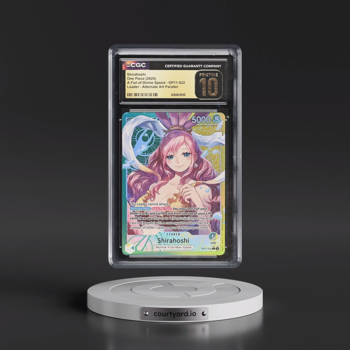 2025 A Fist of Divine Speed (OP11) - English #OP11-022 Shirahoshi - (Map Text Box) Alt Art (CGC 10 PRISTINE)