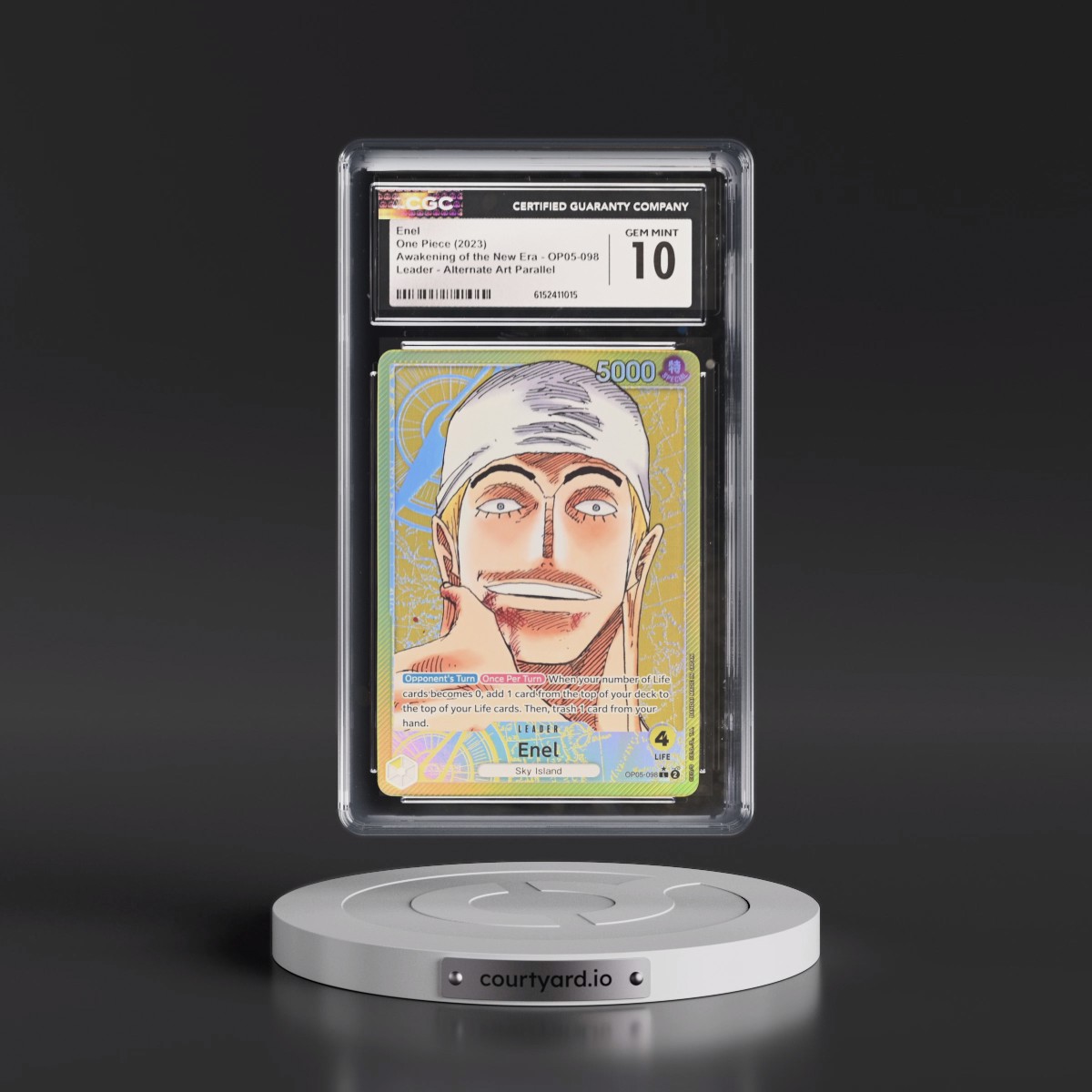 2023 Awakening of the New Era (OP05) - English #OP05-098 Enel - (Map Text Box) Alt Art (CGC 10 GEM MINT)
