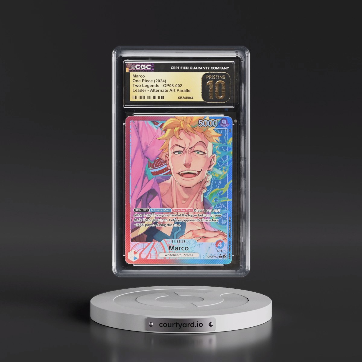2024 Two Legends (OP08) - English #OP08-002 Marco - (Map Text Box) Alt Art (CGC 10 PRISTINE)