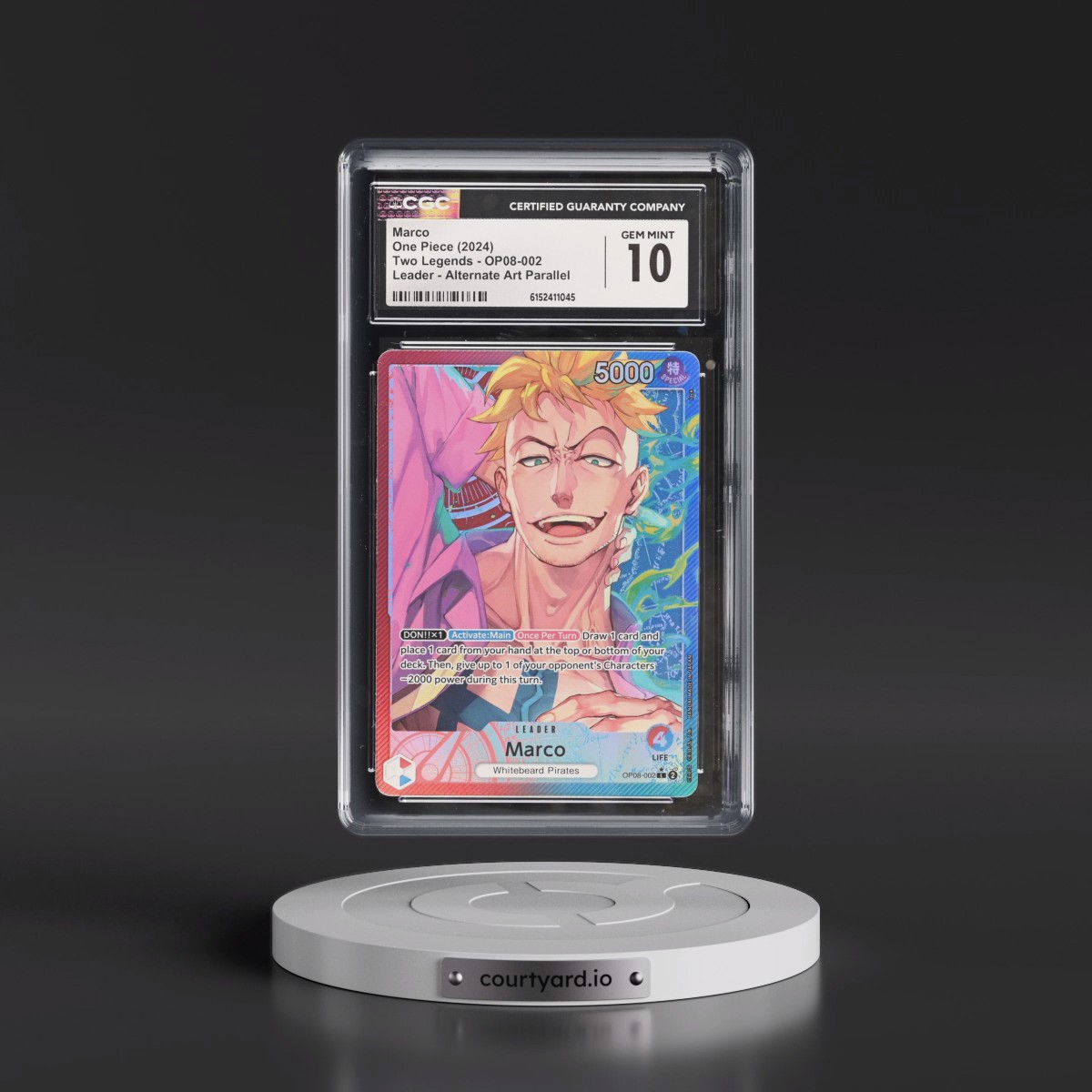 2024 Two Legends (OP08) - English #OP08-002 Marco - (Map Text Box) Alt Art (CGC 10 GEM MINT)