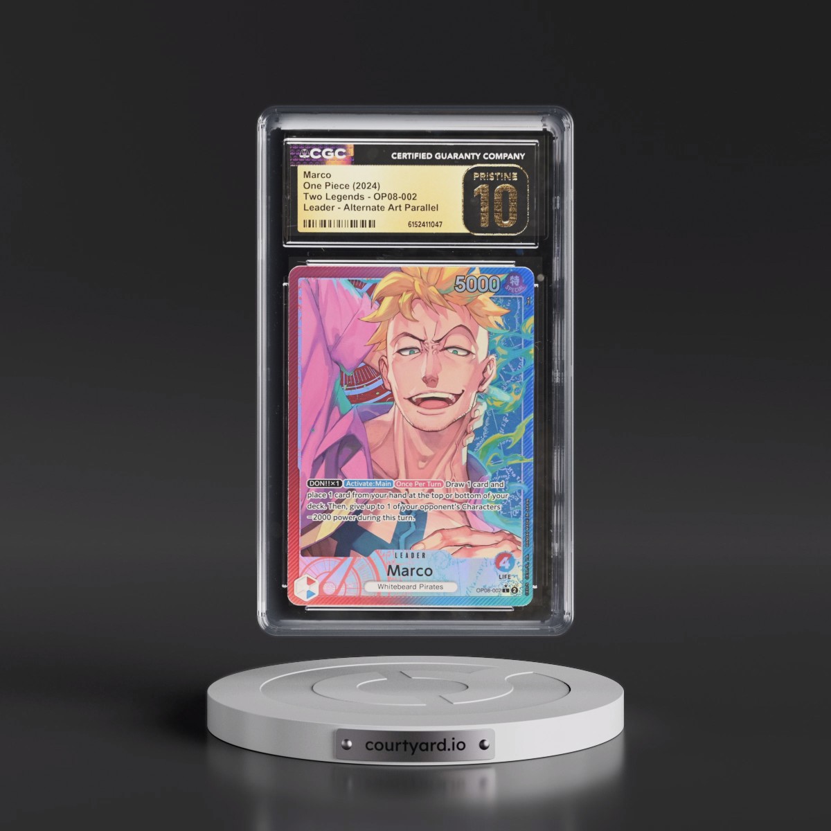 2024 Two Legends (OP08) - English #OP08-002 Marco - (Map Text Box) Alt Art (CGC 10 PRISTINE)