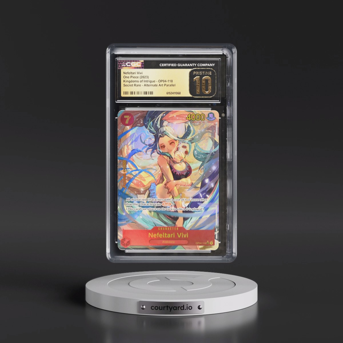 2023 Kingdoms of Intrigue (OP04) - English #OP04-118 Nefeltari Vivi - (Borderless) Alt Art (CGC 10 PRISTINE)