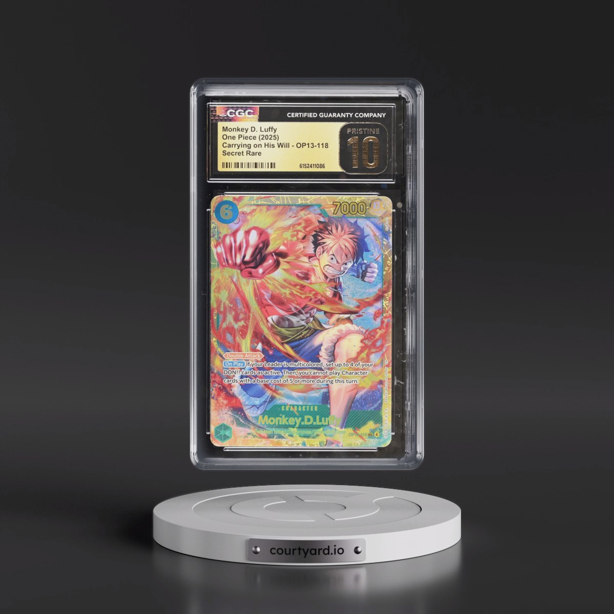 2025 Carrying on His Will (OP13) - English #OP13-118 Monkey D. Luffy (CGC 10 PRISTINE)