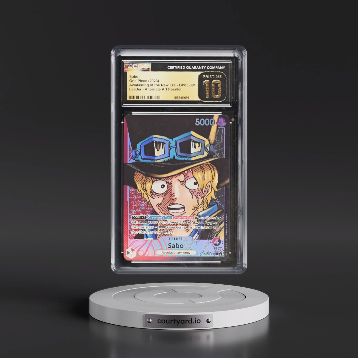 2023 Awakening of the New Era (OP05) - English #OP05-001 Sabo - (Map Text Box) Alt Art (CGC 10 PRISTINE)