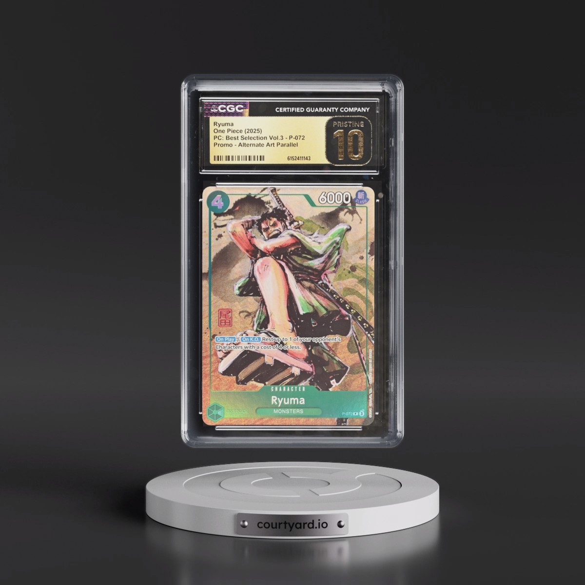 2025 Premium Collection Best Selection Vol.3 - English #P-072 Ryuma - (Borderless) Alt Art (CGC 10 PRISTINE)