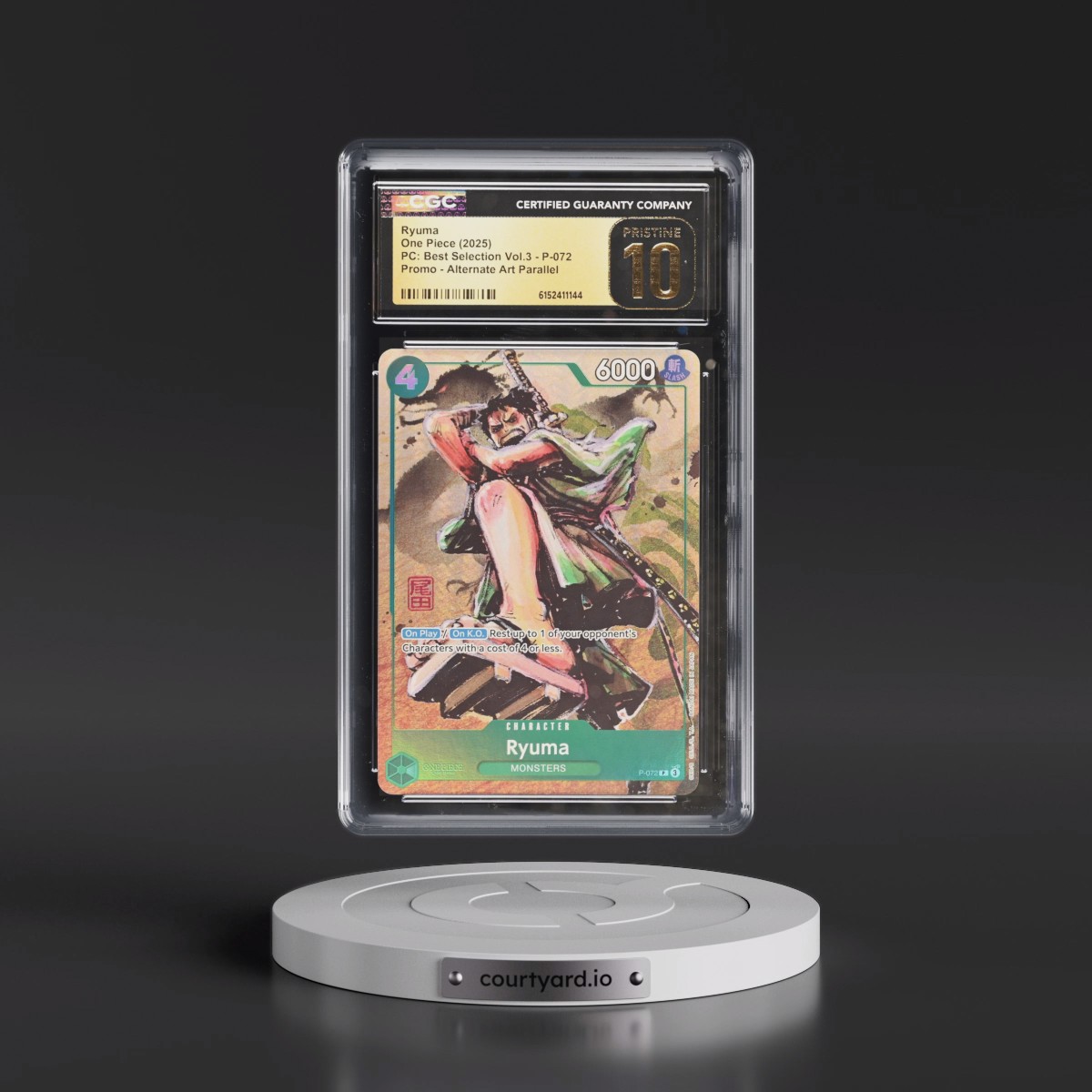 2025 Premium Collection Best Selection Vol.3 - English #P-072 Ryuma - (Borderless) Alt Art (CGC 10 PRISTINE)