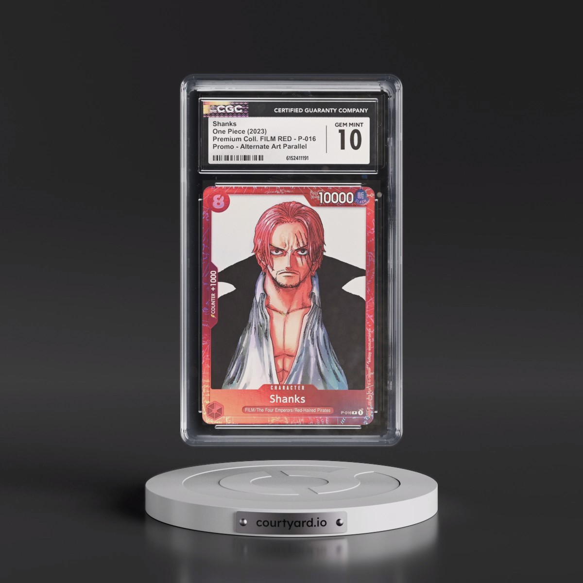 2023 Premium Collection FILM RED (Foil) - English #P-016 Shanks - Alternate Art Parallel (CGC 10 GEM MINT)