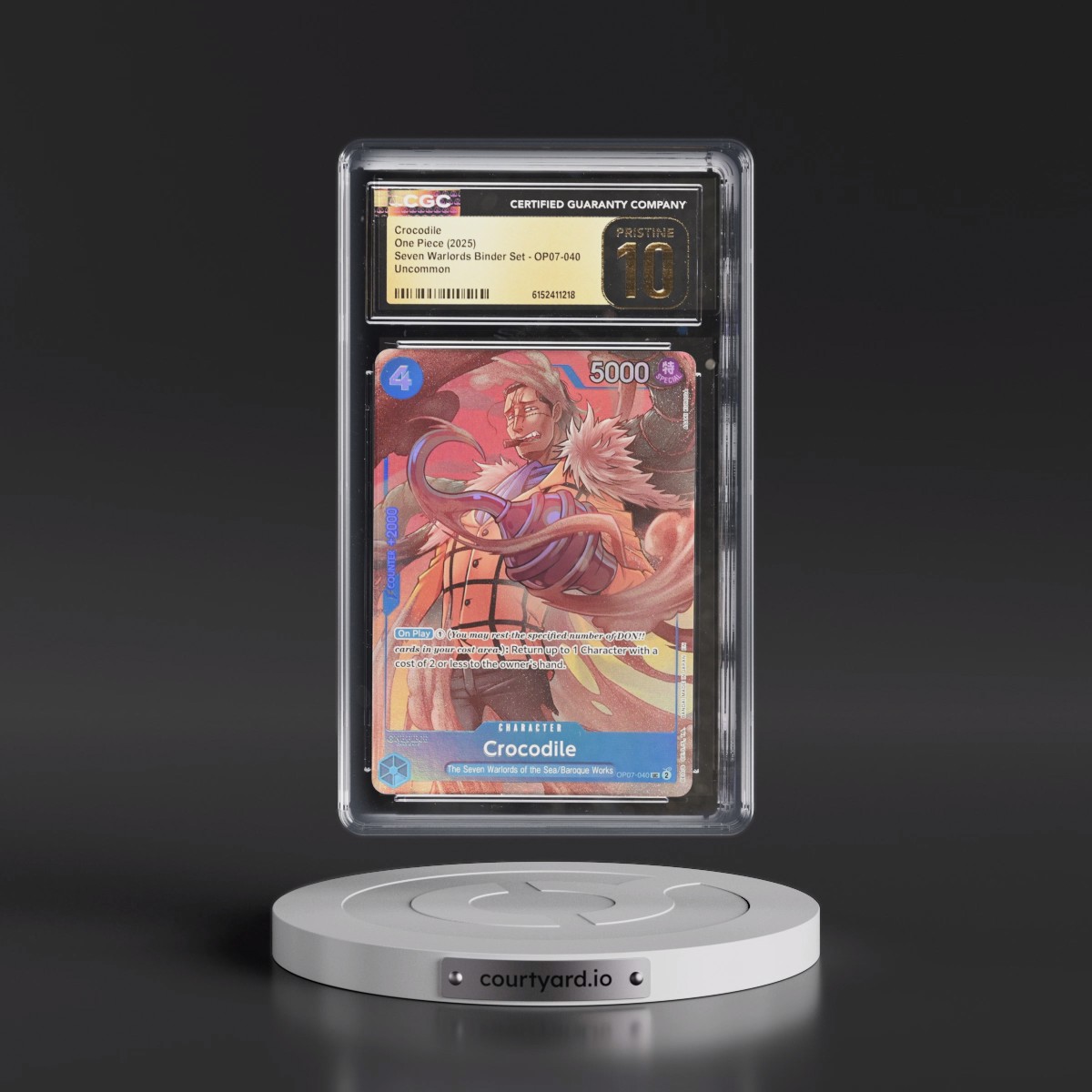 2025 Seven Warlords Binder Set - English #OP07-040 Crocodile (CGC 10 PRISTINE)