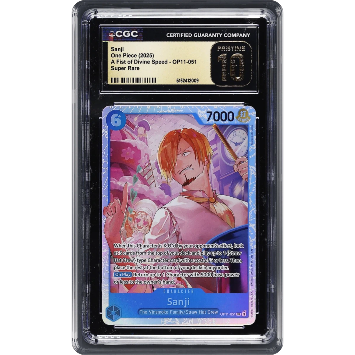2025 A Fist of Divine Speed (OP11) - English #OP11-051 Sanji (CGC 10 PRISTINE)