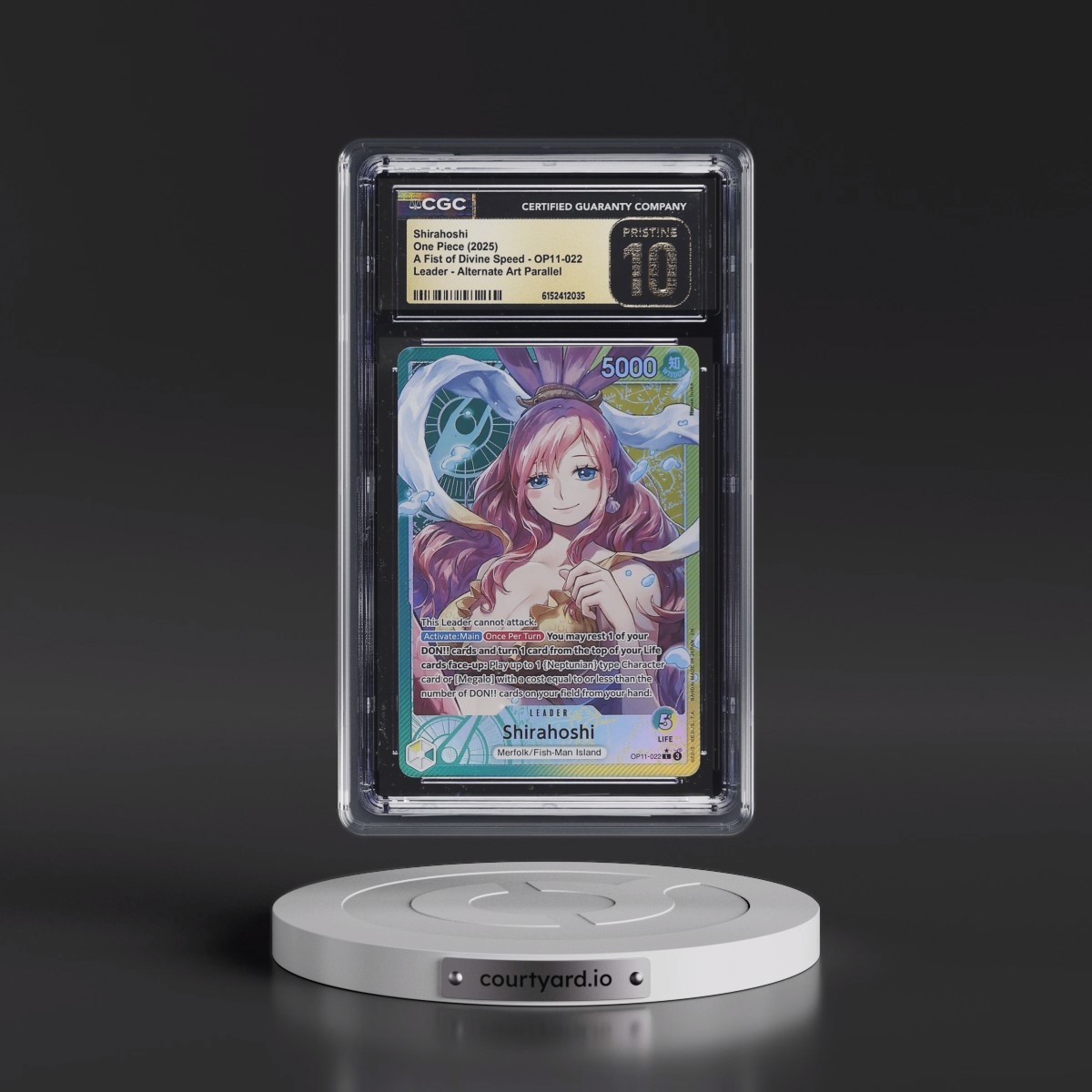2025 A Fist of Divine Speed (OP11) - English #OP11-022 Shirahoshi - (Map Text Box) Alt Art (CGC 10 PRISTINE)