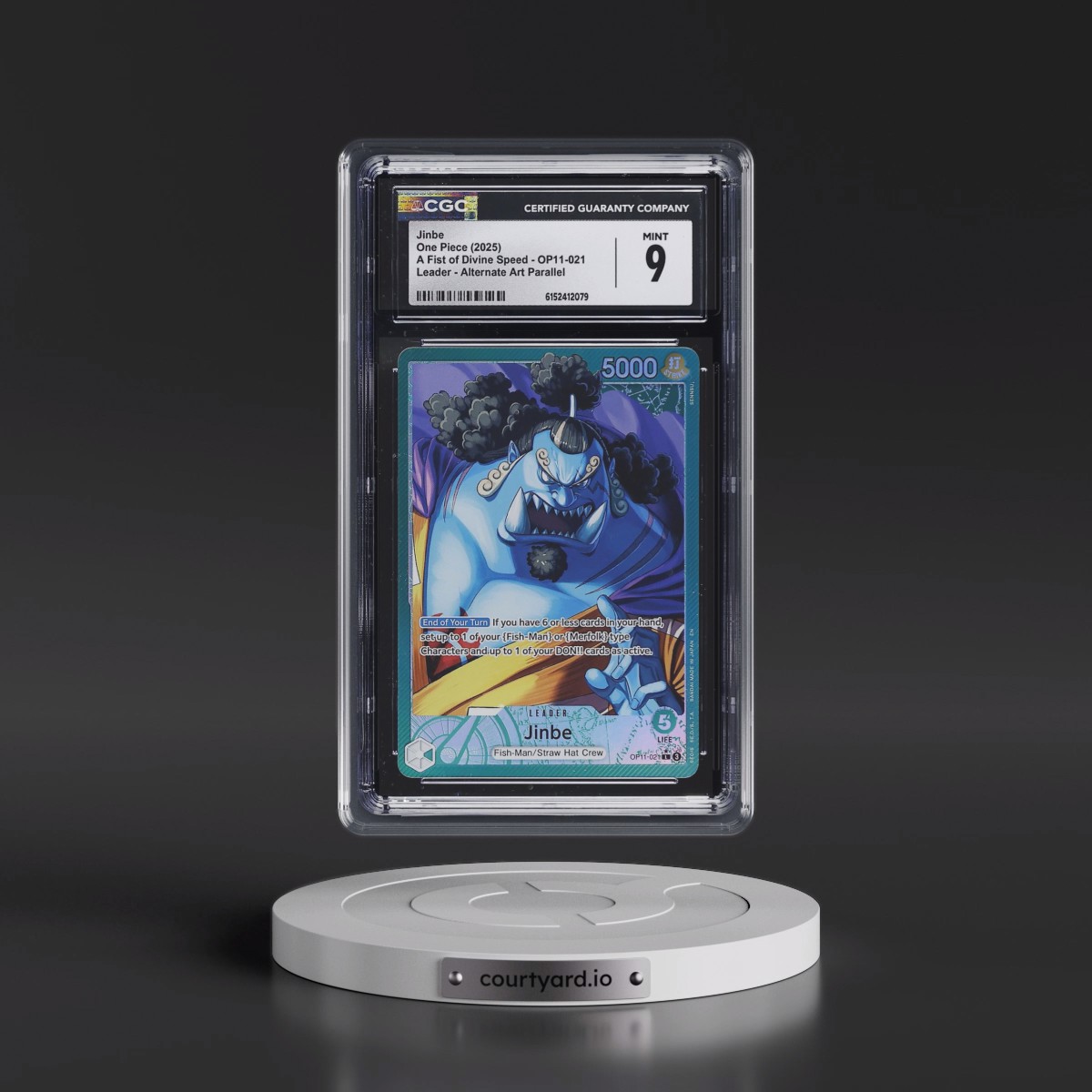 2025 A Fist of Divine Speed (OP11) - English #OP11-021 Jinbe - (Map Text Box) Alt Art (CGC 9 MINT)