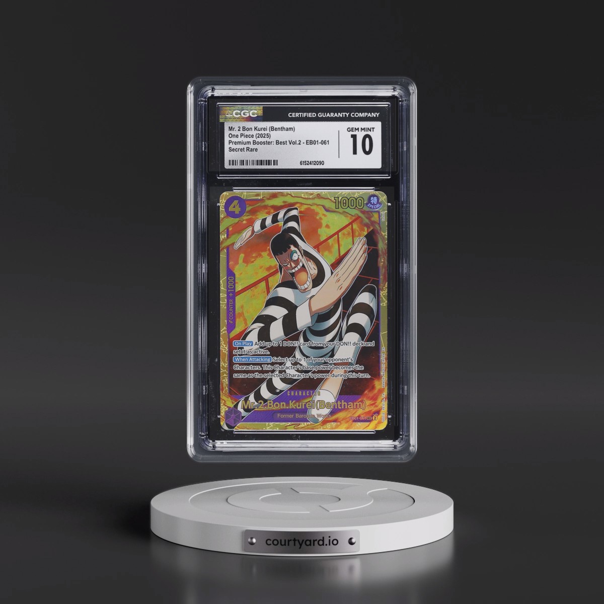 2025 Premium Booster: The Best Vol.2 (PRB-02) - English #EB01-061 Mr. 2 Bon Kurei (Bentham) - (EN above Japan on Border) (CGC 10 GEM MINT)