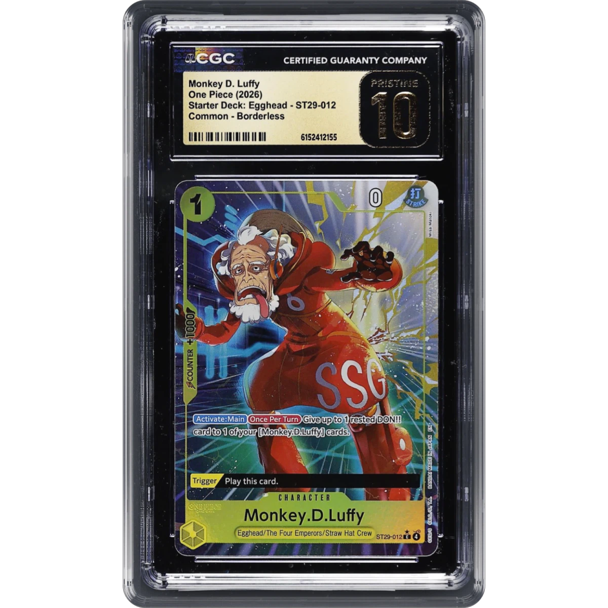 2025 Starter Deck: Egghead (ST29) - English #ST29-012 Monkey D. Luffy - Borderless (CGC 10 PRISTINE)