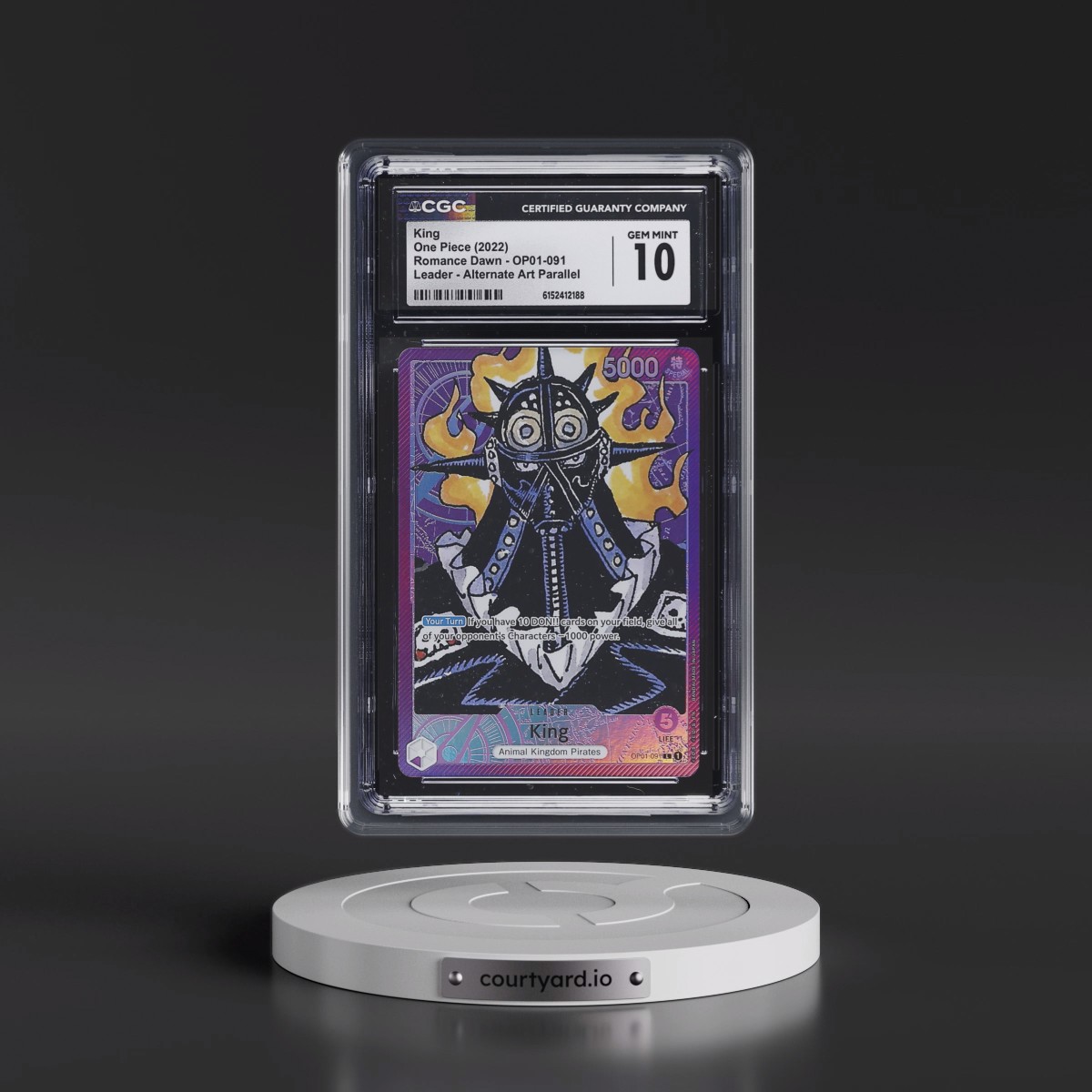 2022 Romance Dawn (OP01) - English #OP01-091 King - (Map Text Box) Alt Art (CGC 10 GEM MINT)