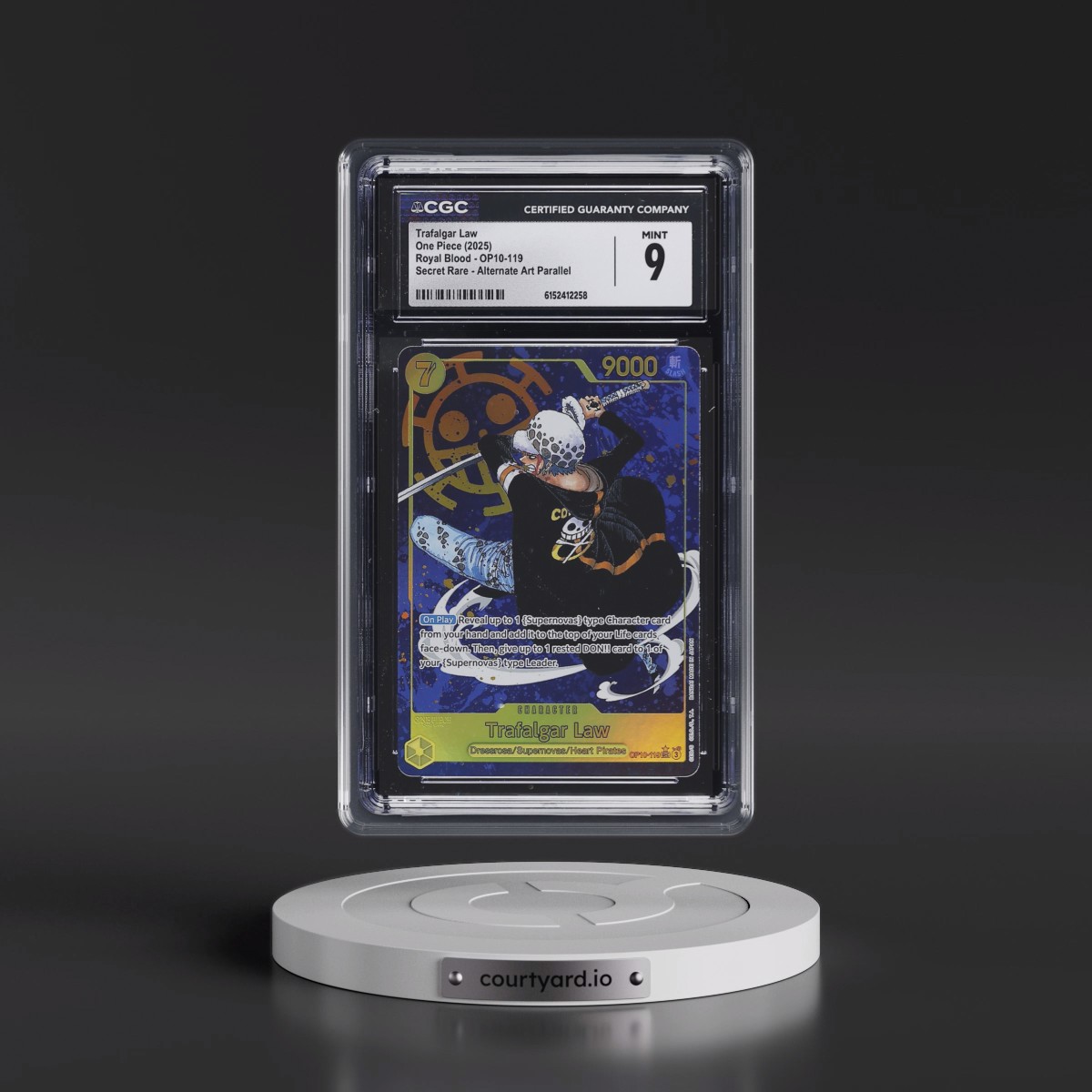 2025 Royal Blood (OP10) - English #OP10-119 Trafalgar Law - (Borderless) Alt Art (CGC 9 MINT)