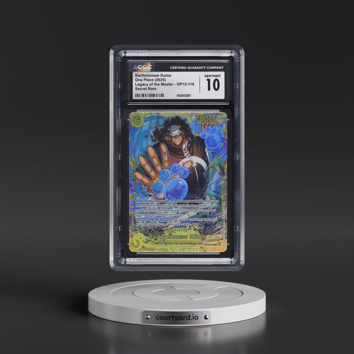 2025 Legacy of the Master (OP12) - English #OP12-119 Bartholomew Kuma (CGC 10 GEM MINT)