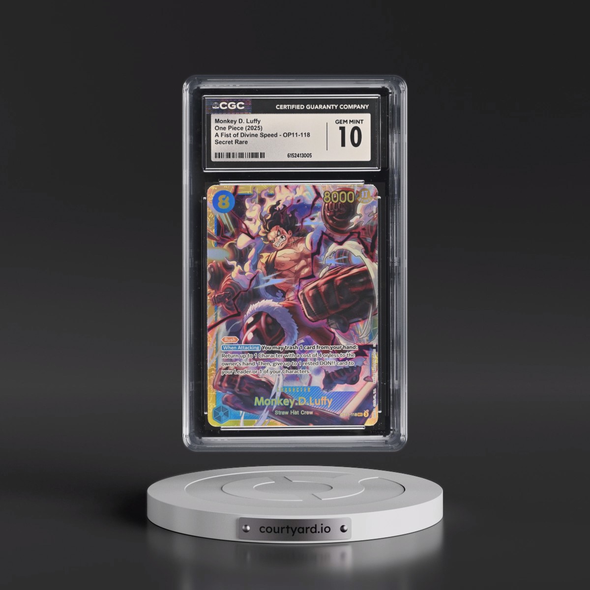 2025 A Fist of Divine Speed (OP11) - English #OP11-118 Monkey D. Luffy (CGC 10 GEM MINT)