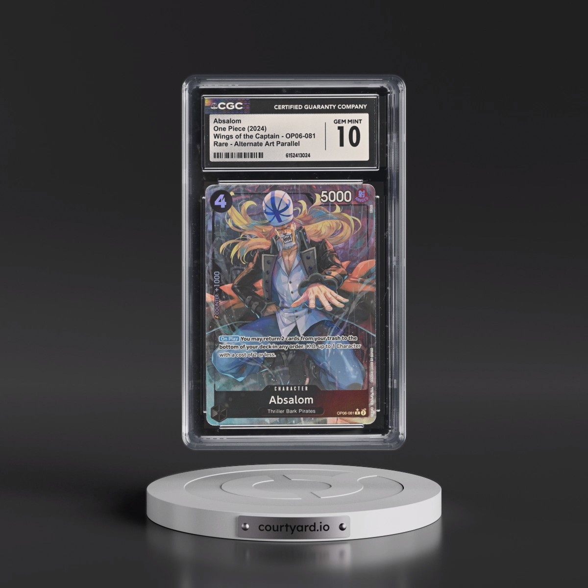 2024 Wings of the Captain (OP06) - English #OP06-081 Absalom - (Borderless) Alt Art (CGC 10 GEM MINT)