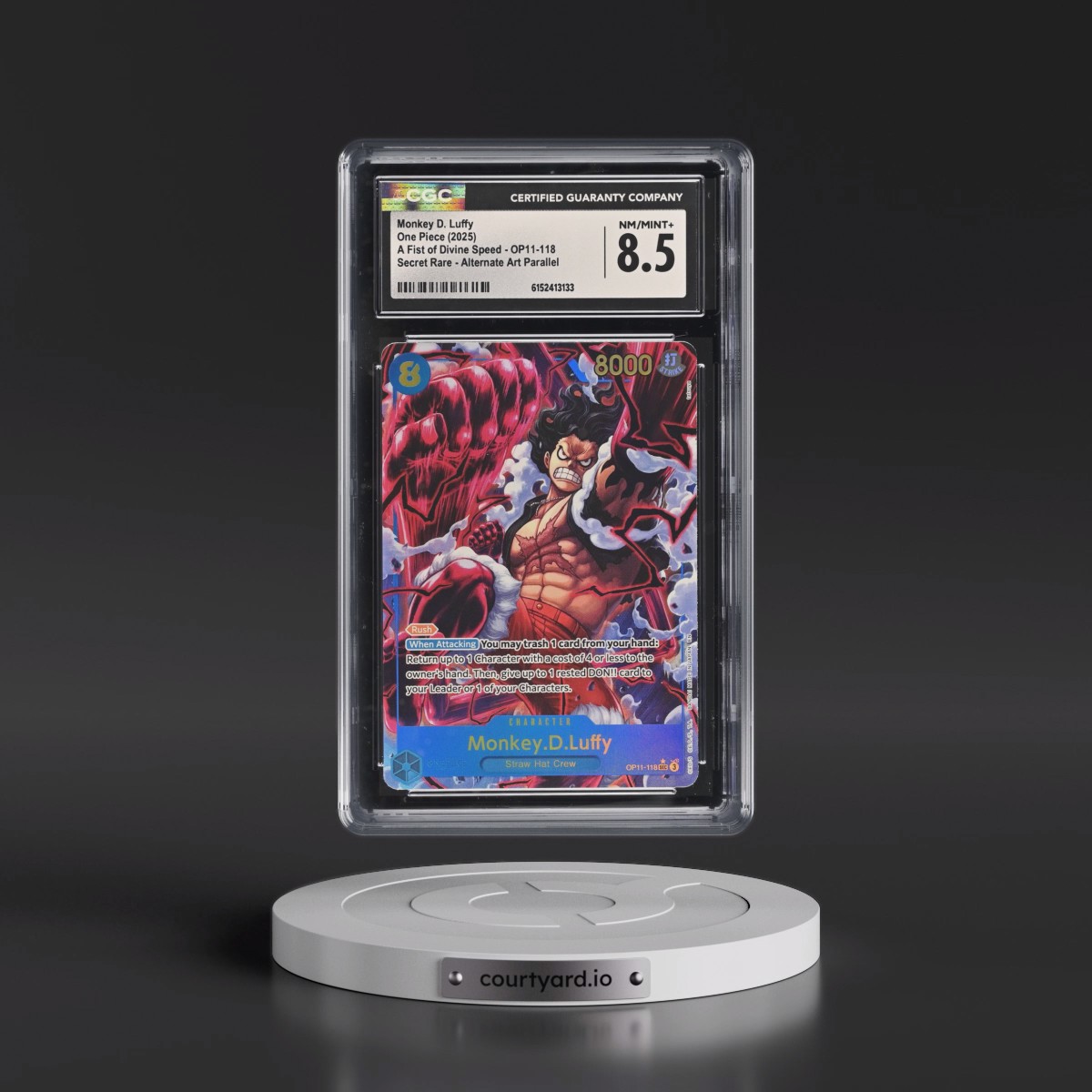 2025 A Fist of Divine Speed (OP11) - English #OP11-118 Monkey D. Luffy - (Borderless) Alt Art (CGC 8.5 NM-MT+)