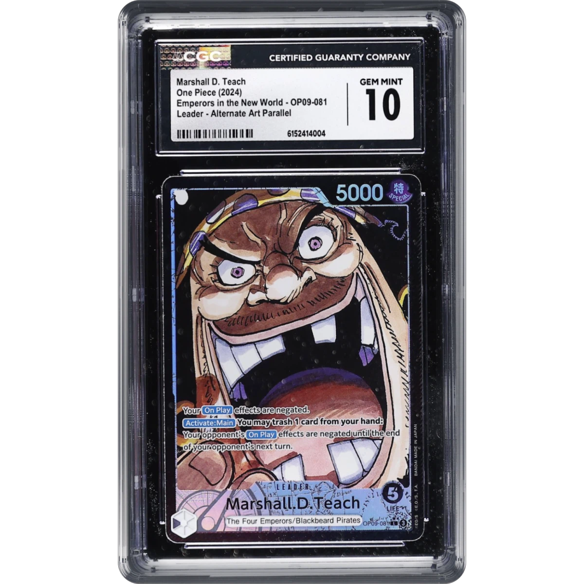 2024 Emperors in the New World (OP09) - English #OP09-081 Marshall D. Teach - (Map Text Box) Alt Art (CGC 10 GEM MINT)
