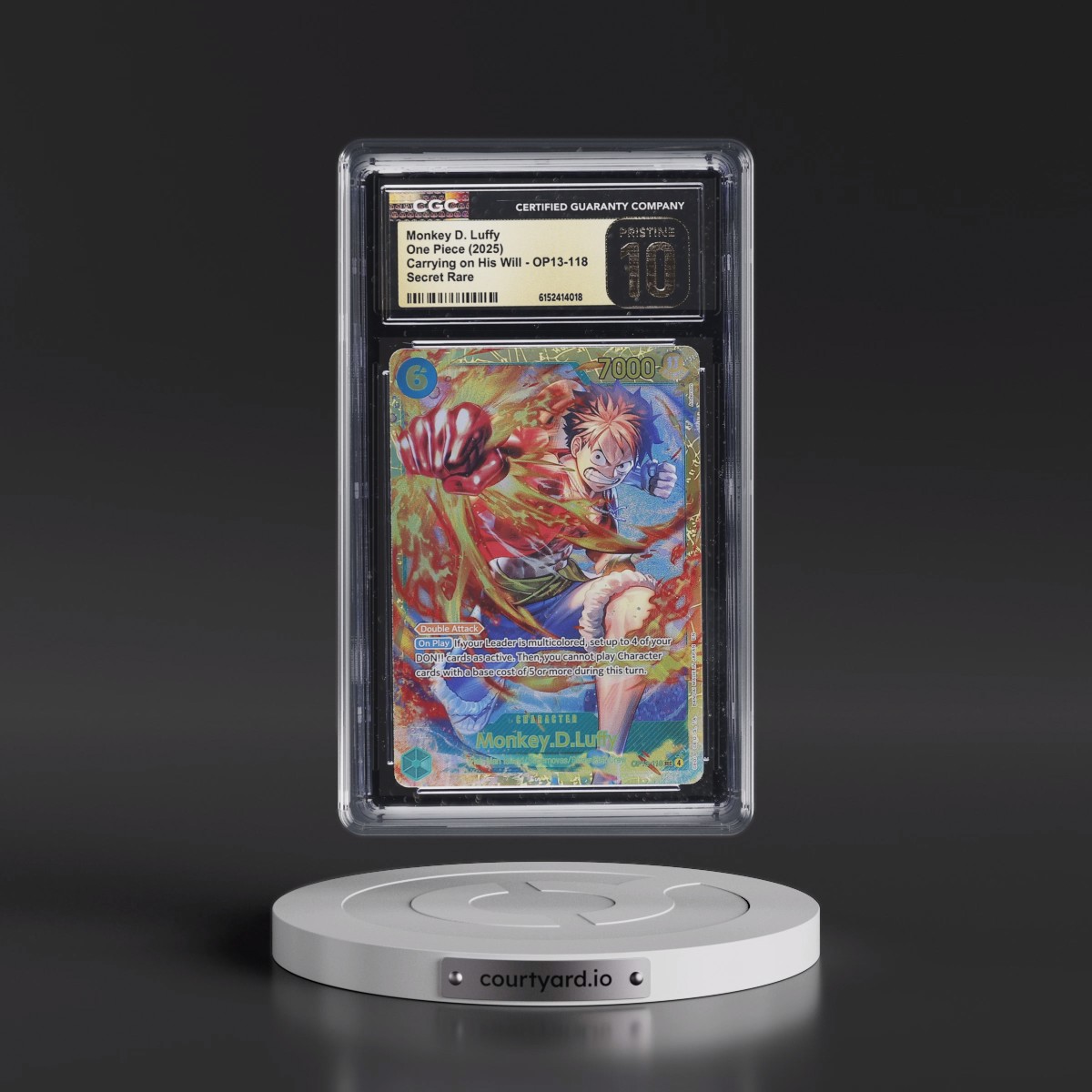 2025 Carrying on His Will (OP13) - English #OP13-118 Monkey D. Luffy (CGC 10 PRISTINE)