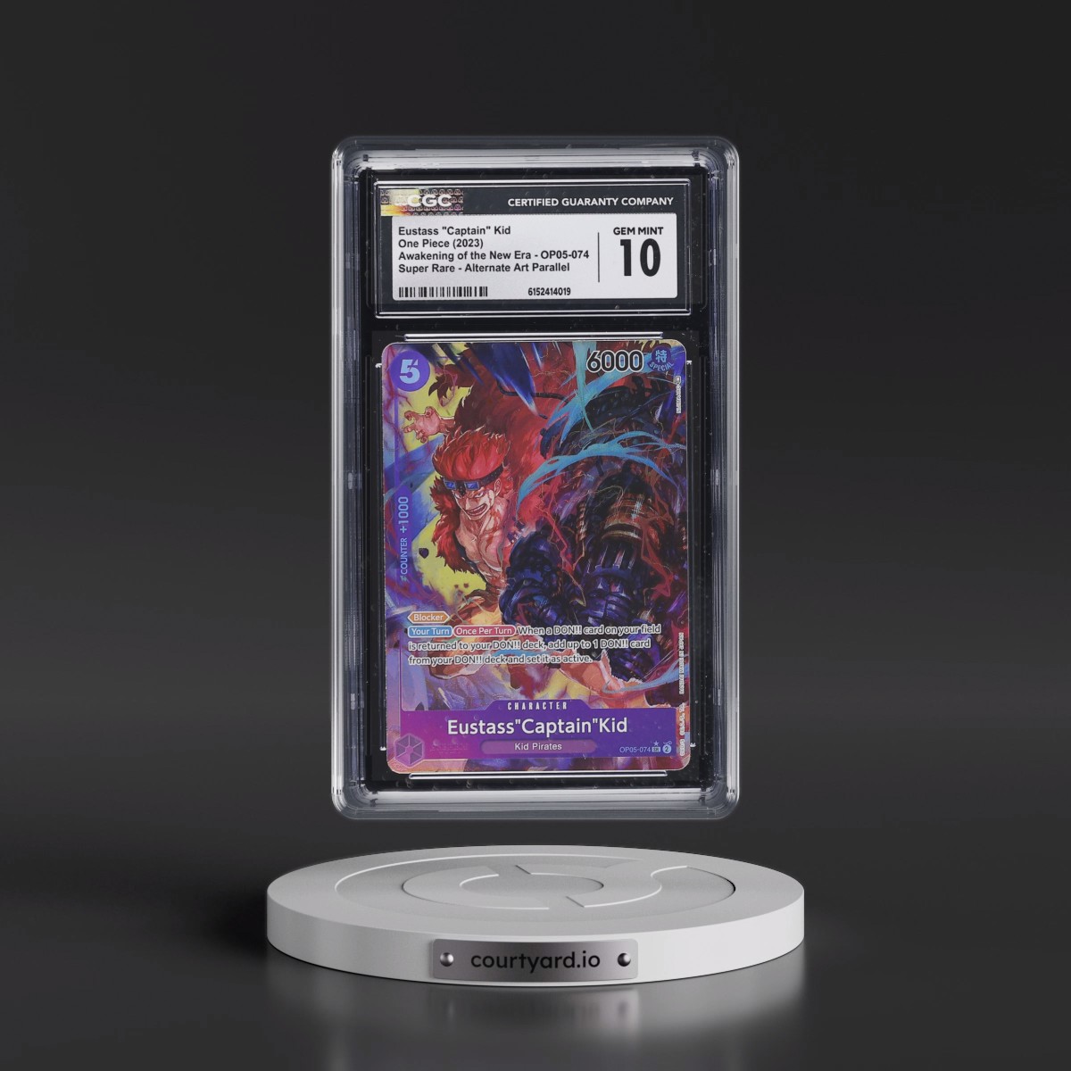 2023 Awakening of the New Era (OP05) - English #OP05-074 Eustass "Captain" Kid - (Borderless) Alt Art (CGC 10 GEM MINT)