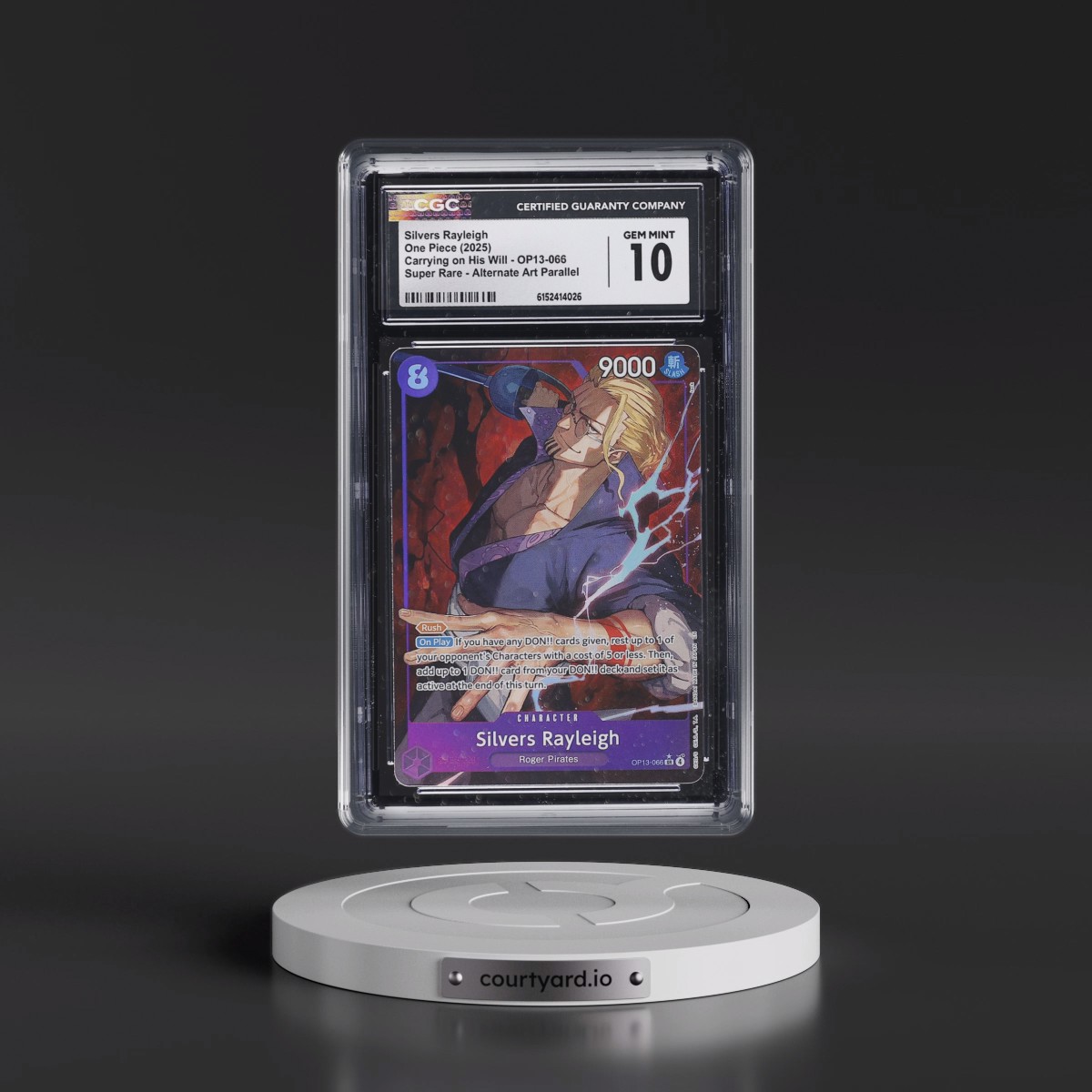 2025 Carrying on His Will (OP13) - English #OP13-066 Silvers Rayleigh - (Borderless) Alt Art (CGC 10 GEM MINT)