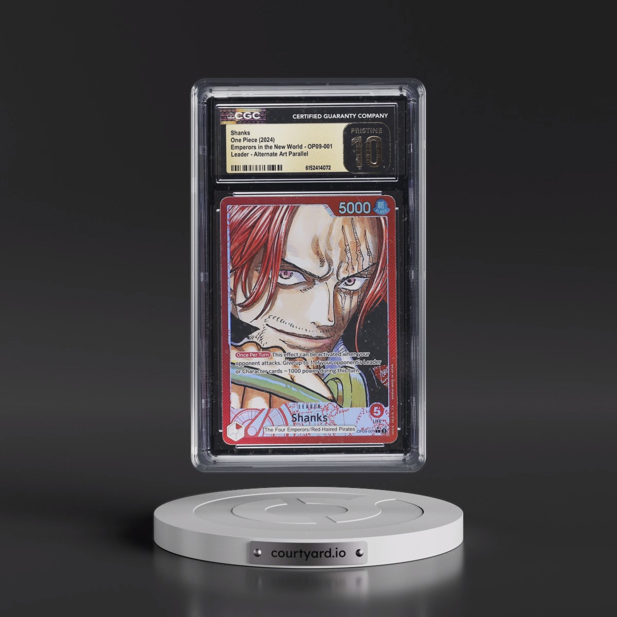 2024 Emperors in the New World (OP09) - English #OP09-001 Shanks - (Map Text Box) Alt Art (CGC 10 PRISTINE)