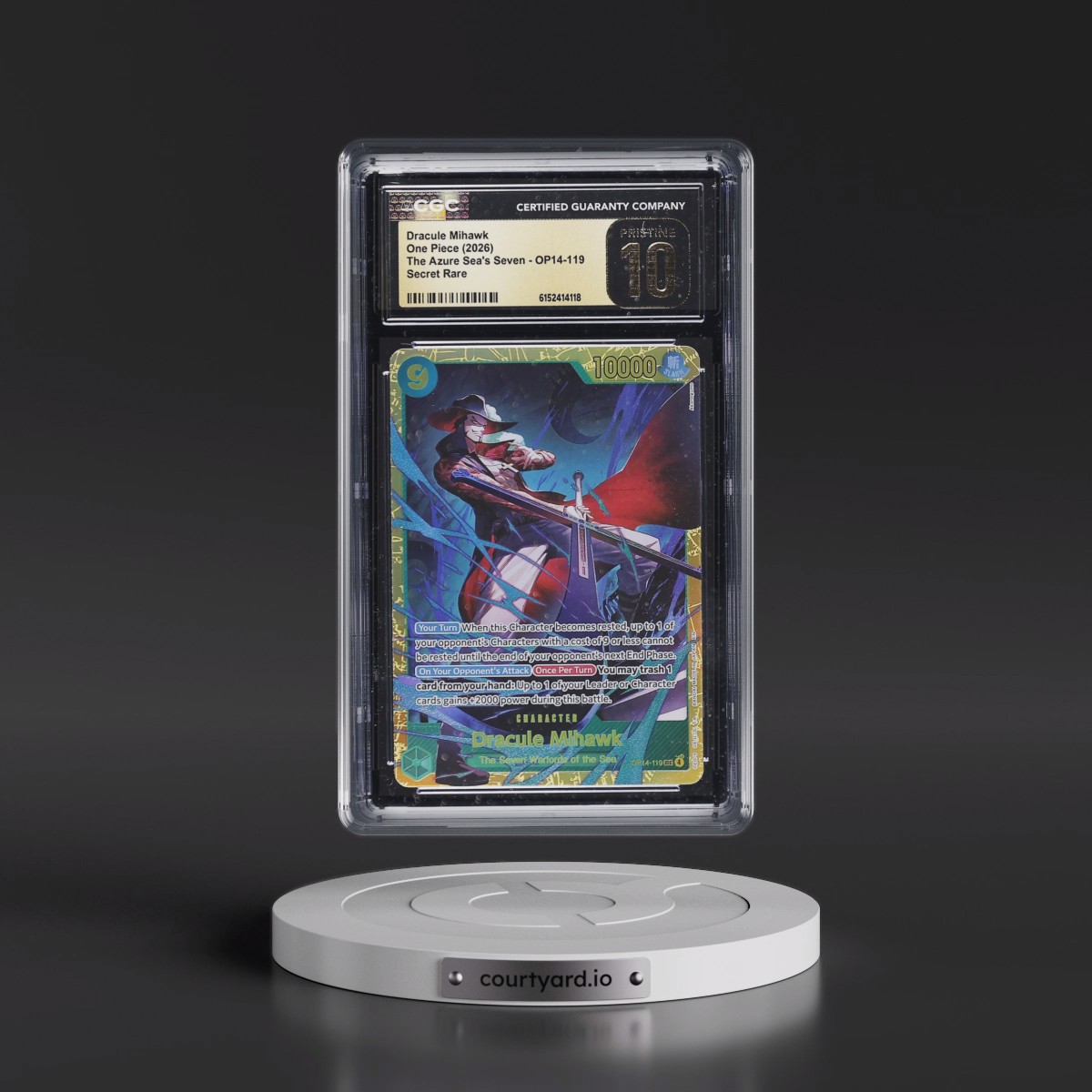 2026 The Azure Sea's Seven (OP14-EB04) - English #OP14-119 Dracule Mihawk (CGC 10 PRISTINE)