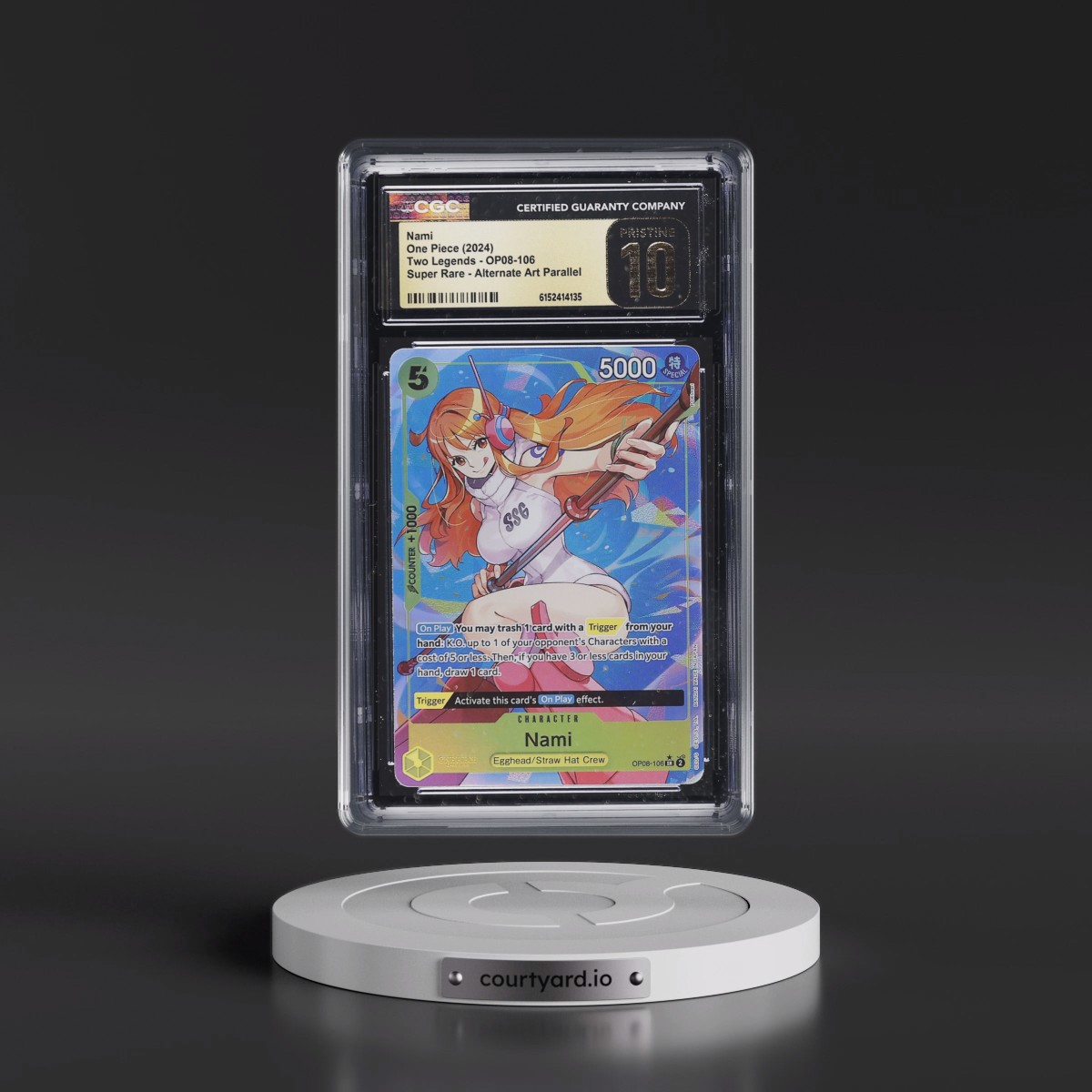 2024 Two Legends (OP08) - English #OP08-106 Nami - (Borderless) Alt Art (CGC 10 PRISTINE)