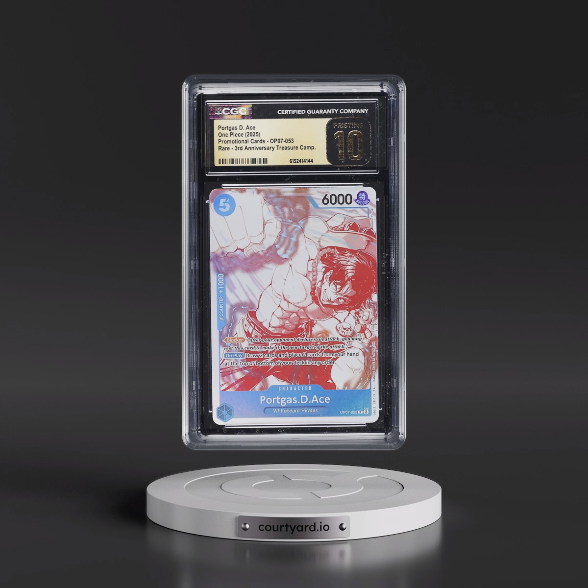 2022 Promotional Cards - English #OP07-053 Portgas D. Ace - 3rd Anniversary Treasure Campaign (CGC 10 PRISTINE)