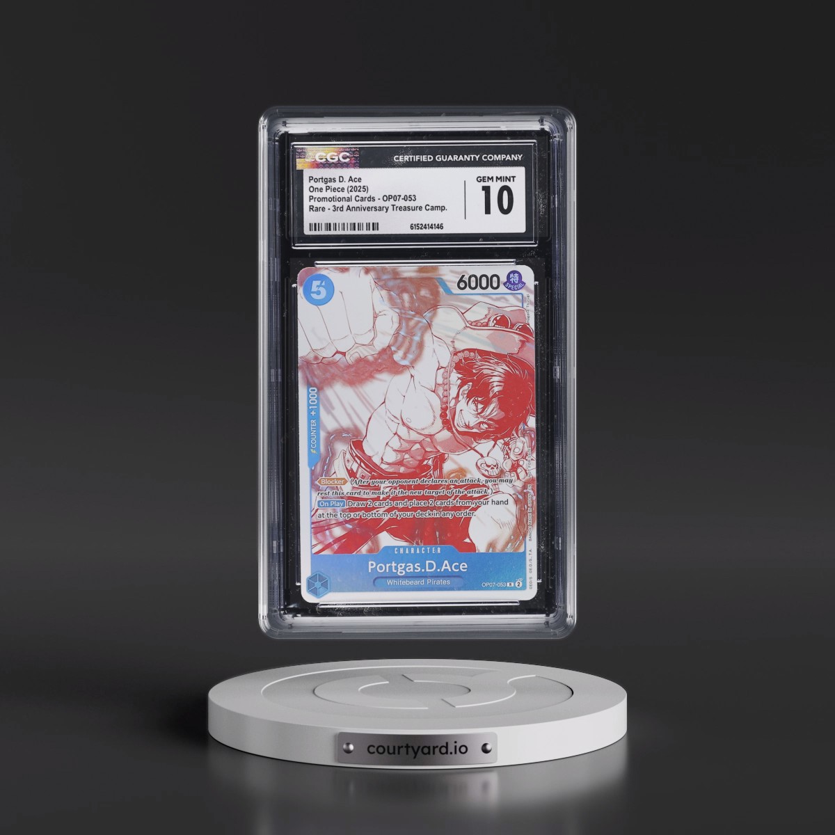 2022 Promotional Cards - English #OP07-053 Portgas D. Ace - 3rd Anniversary Treasure Campaign (CGC 10 GEM MINT)