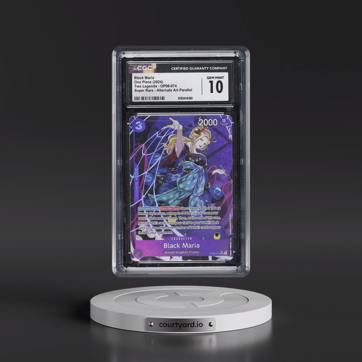 2024 Two Legends (OP08) - English #OP08-074 Black Maria - (Borderless) Alt Art (CGC 10 GEM MINT)