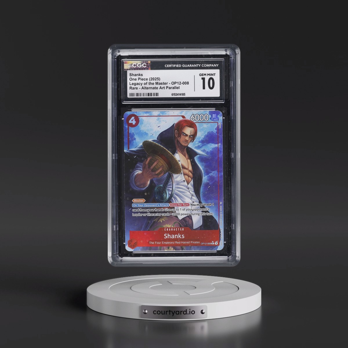 2025 Legacy of the Master (OP12) - English #OP12-008 Shanks - (Borderless) Alt Art (CGC 10 GEM MINT)