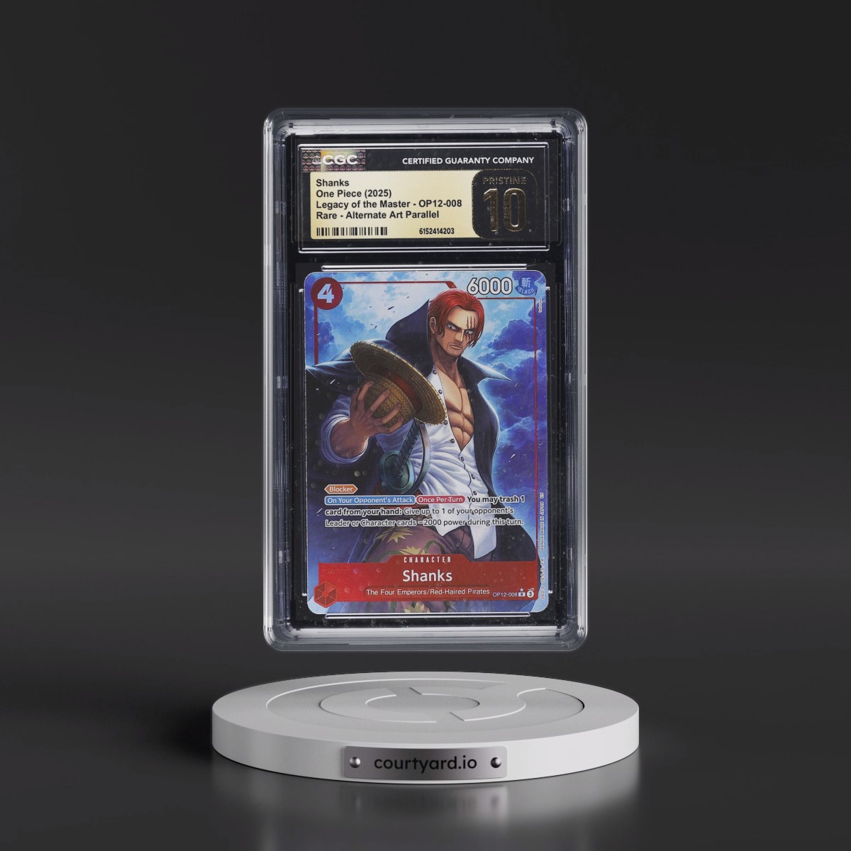 2025 Legacy of the Master (OP12) - English #OP12-008 Shanks - (Borderless) Alt Art (CGC 10 PRISTINE)