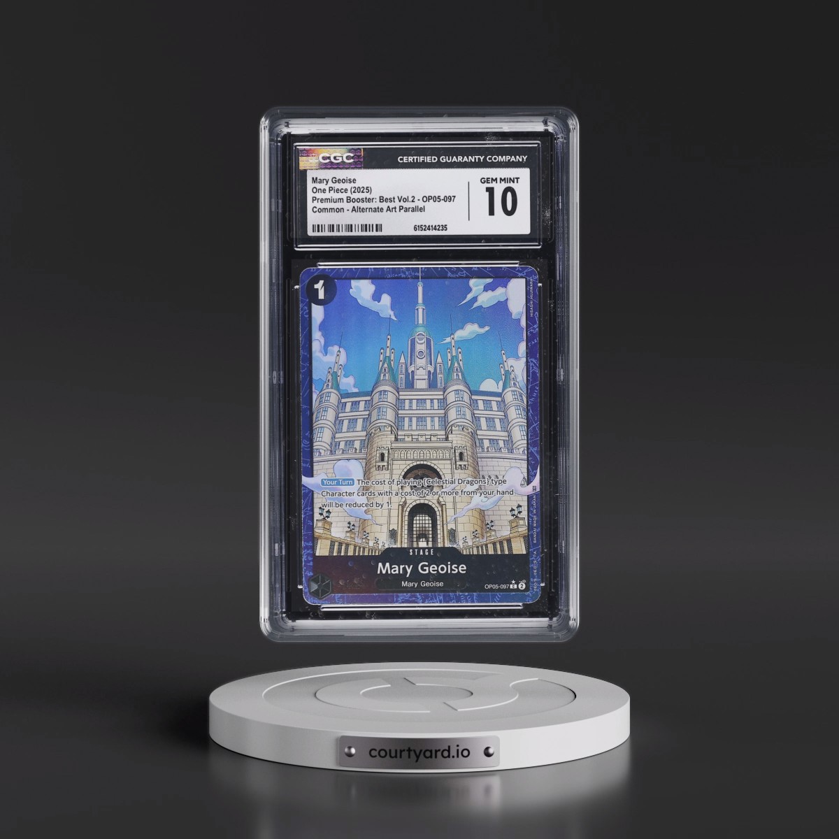 2025 Premium Booster: The Best Vol.2 (PRB-02) - English #OP05-097 Mary Geoise - Alternate Art Parallel (EN above Japan on Border) (CGC 10 GEM MINT)