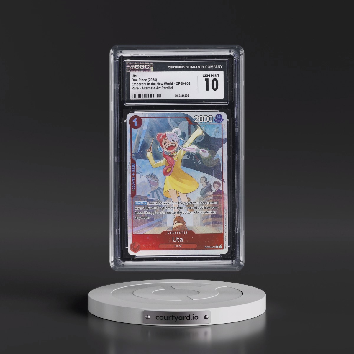 2024 Emperors in the New World (OP09) - English #OP09-002 Uta - (Borderless) Alt Art (CGC 10 GEM MINT)