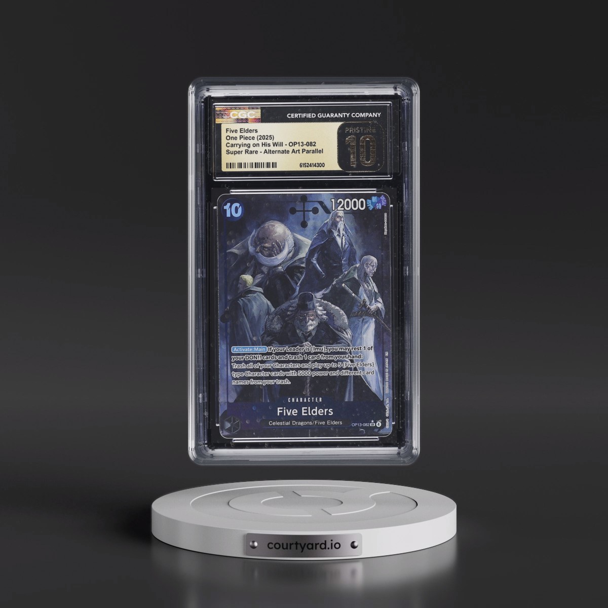 2025 Carrying on His Will (OP13) - English #OP13-082 Five Elders - (Borderless) Alt Art (CGC 10 PRISTINE)