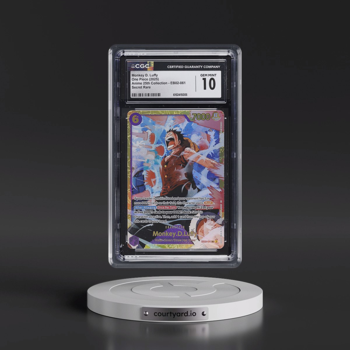 2025 Anime 25th Collection (EB-02) - English #EB02-061 Monkey D. Luffy (CGC 10 GEM MINT)
