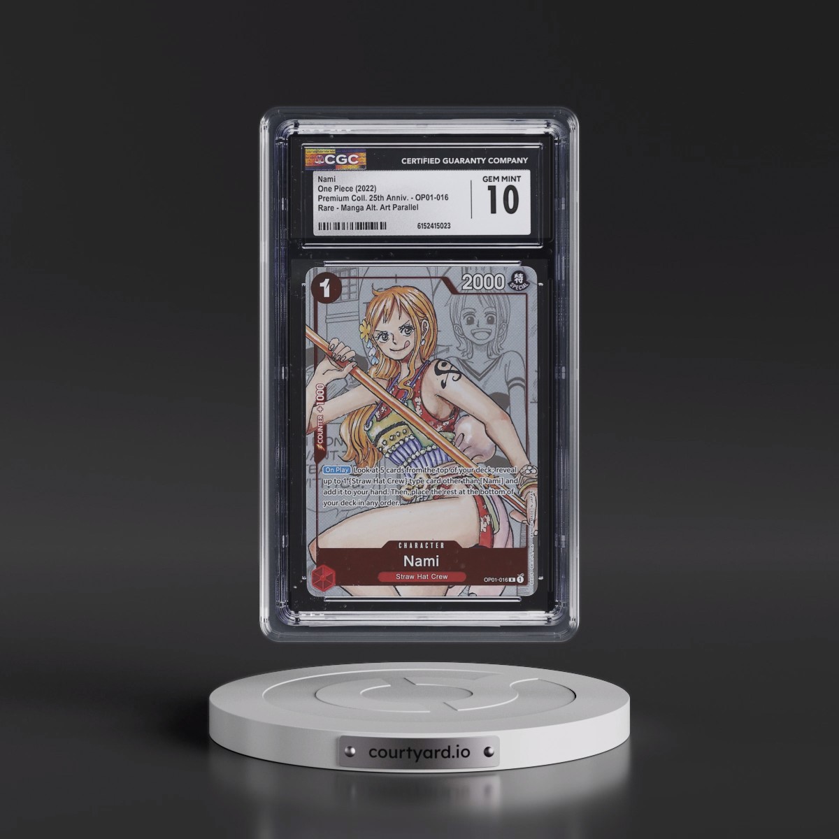 2022 Premium Collection 25th Anniversary - English #OP01-016 Nami - Manga Alt. Art Parallel (CGC 10 GEM MINT)