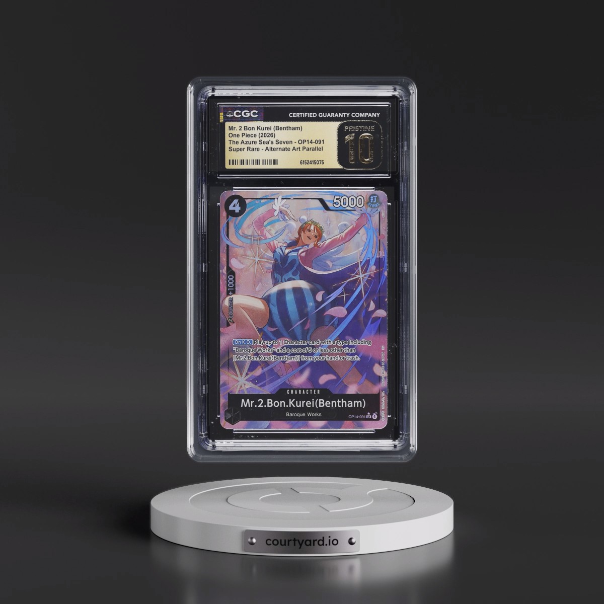 2026 The Azure Sea's Seven (OP14-EB04) - English #OP14-091 Mr. 2 Bon Kurei (Bentham) - (Borderless) Alt Art (CGC 10 PRISTINE)