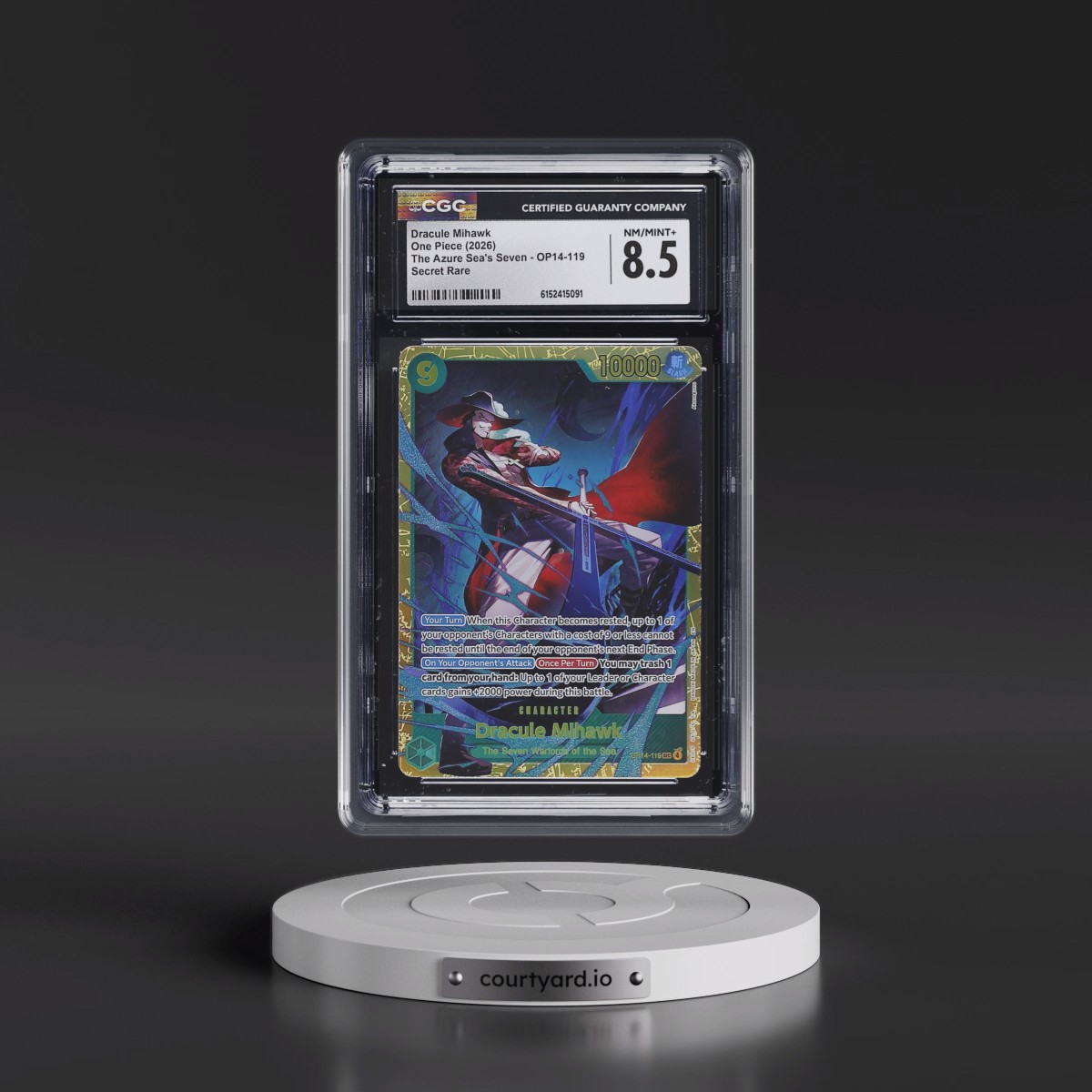 2026 The Azure Sea's Seven (OP14-EB04) - English #OP14-119 Dracule Mihawk (CGC 8.5 NM-MT+)