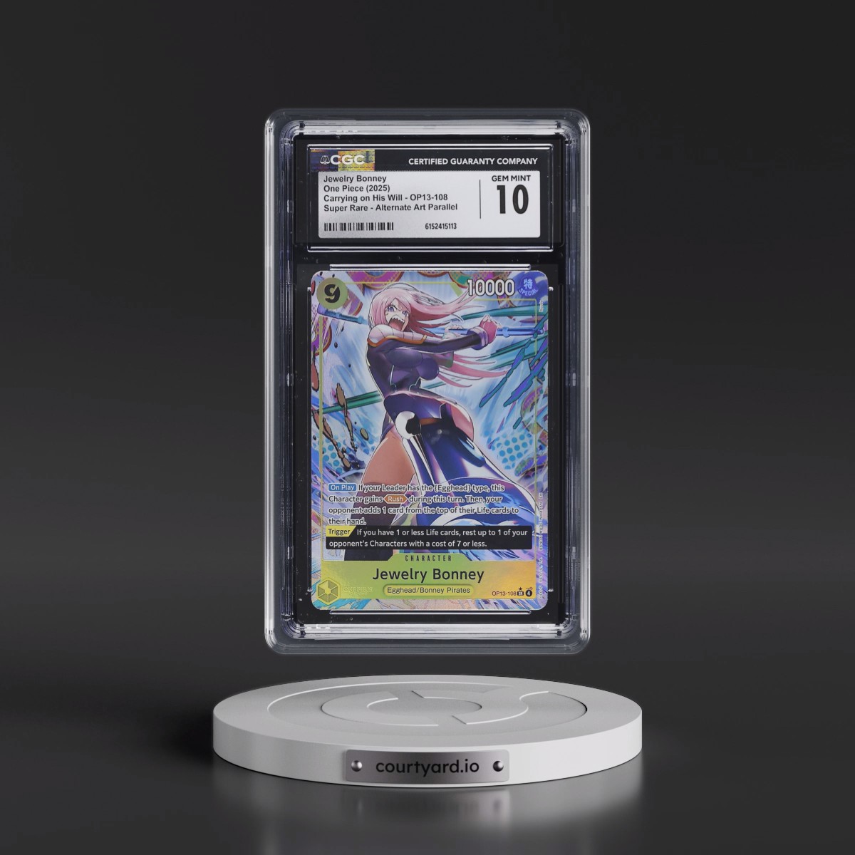 2025 Carrying on His Will (OP13) - English #OP13-108 Jewelry Bonney - (Borderless) Alt Art (CGC 10 GEM MINT)
