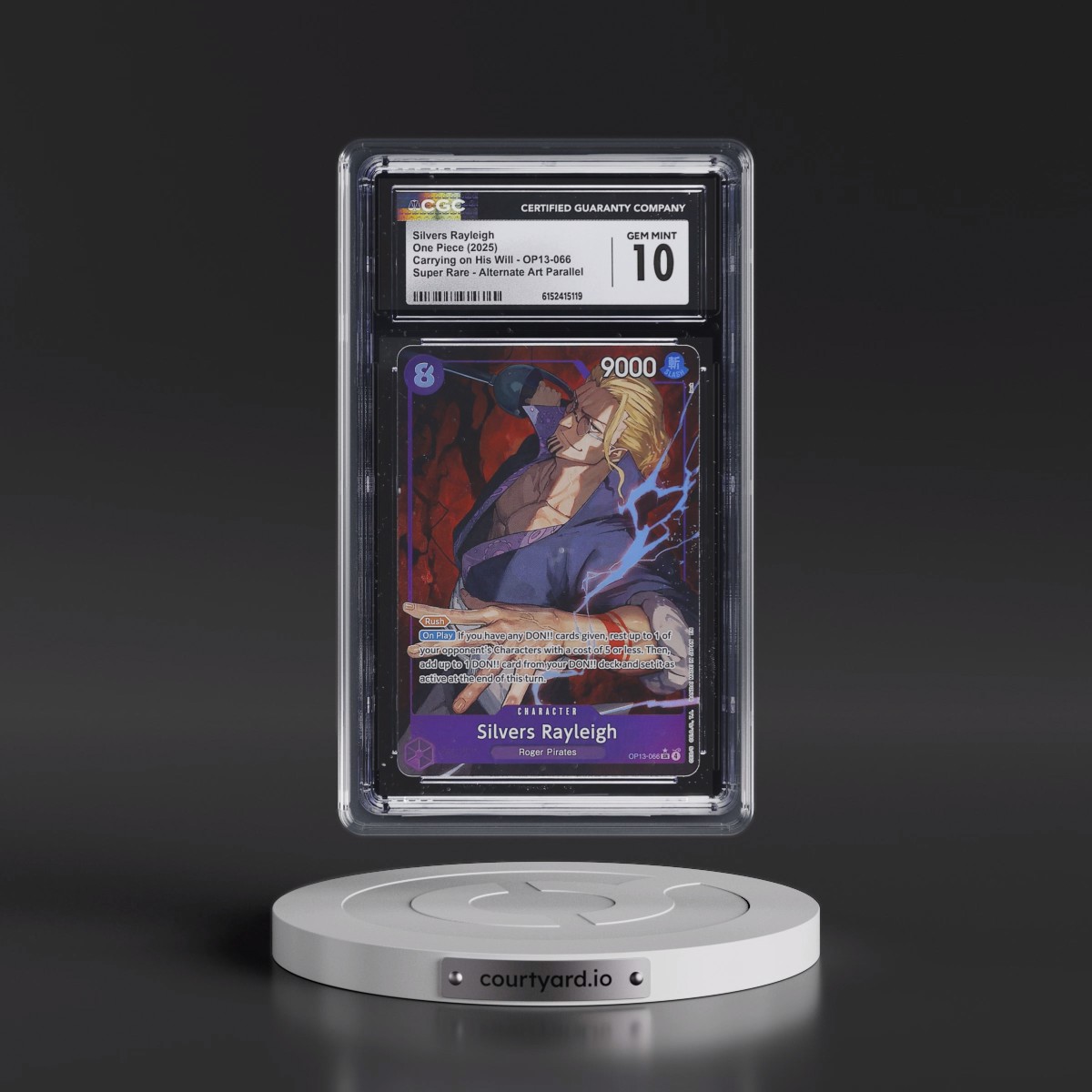 2025 Carrying on His Will (OP13) - English #OP13-066 Silvers Rayleigh - (Borderless) Alt Art (CGC 10 GEM MINT)