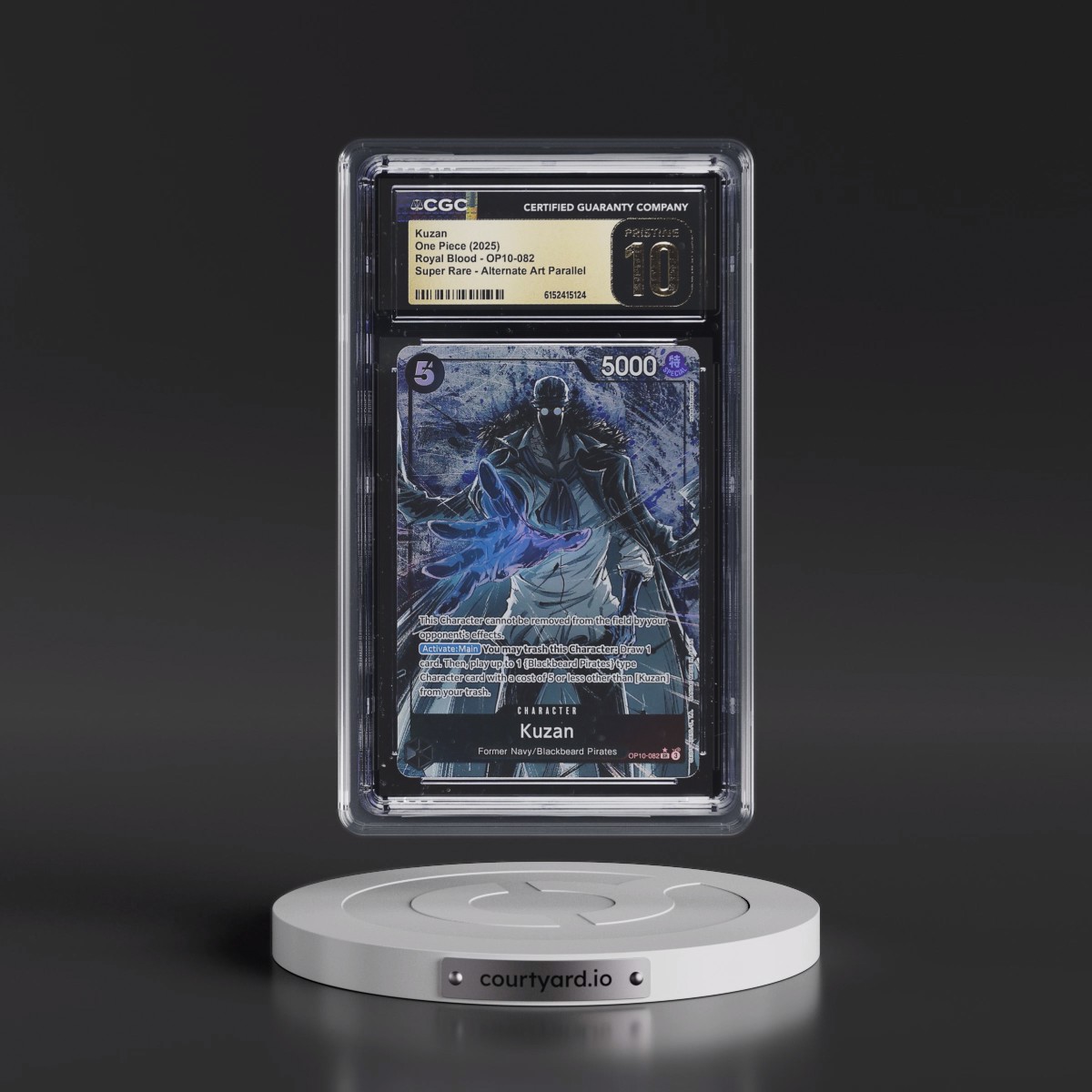 2025 Royal Blood (OP10) - English #OP10-082 Kuzan - (Borderless) Alt Art (CGC 10 PRISTINE)