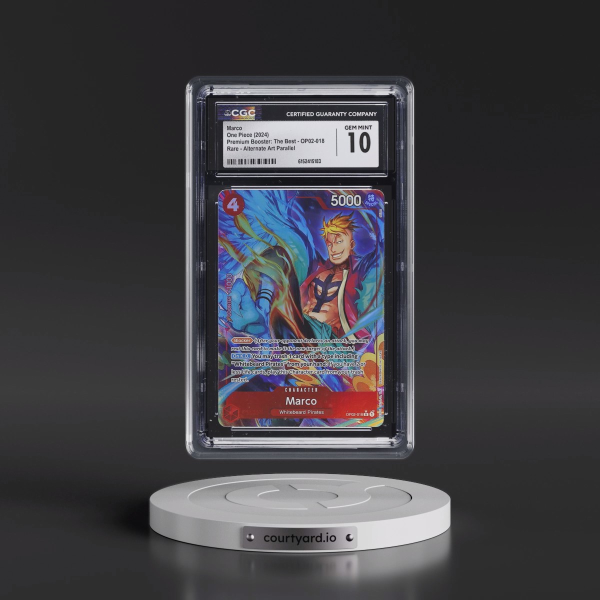 2024 Premium Booster: The Best (PRB-01) - English #OP02-018 Marco - Alternate Art Parallel (CGC 10 GEM MINT)