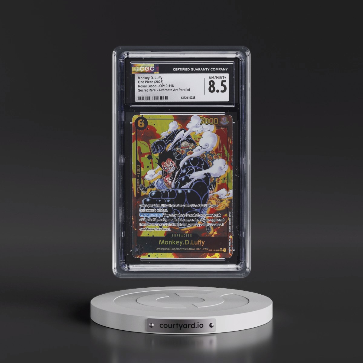 2025 Royal Blood (OP10) - English #OP10-118 Monkey D. Luffy - (Borderless) Alt Art (CGC 8.5 NM-MT+)