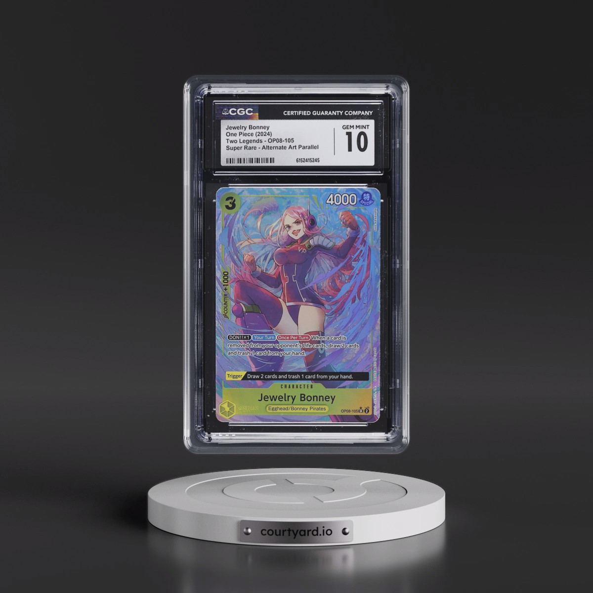 2024 Two Legends (OP08) - English #OP08-105 Jewelry Bonney - (Borderless) Alt Art (CGC 10 GEM MINT)